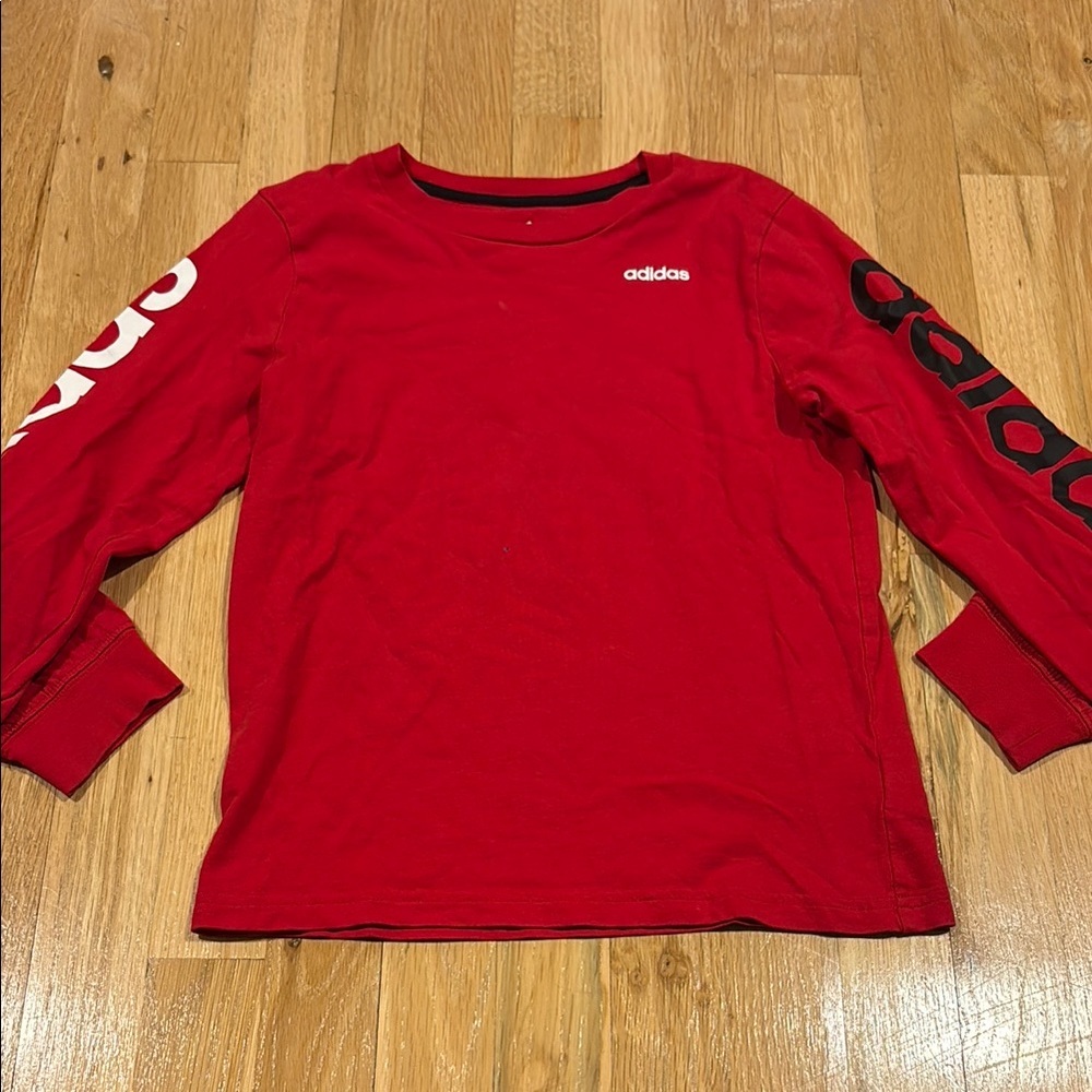 Adidas Boys Red Long Sleeve Shirt Size 7